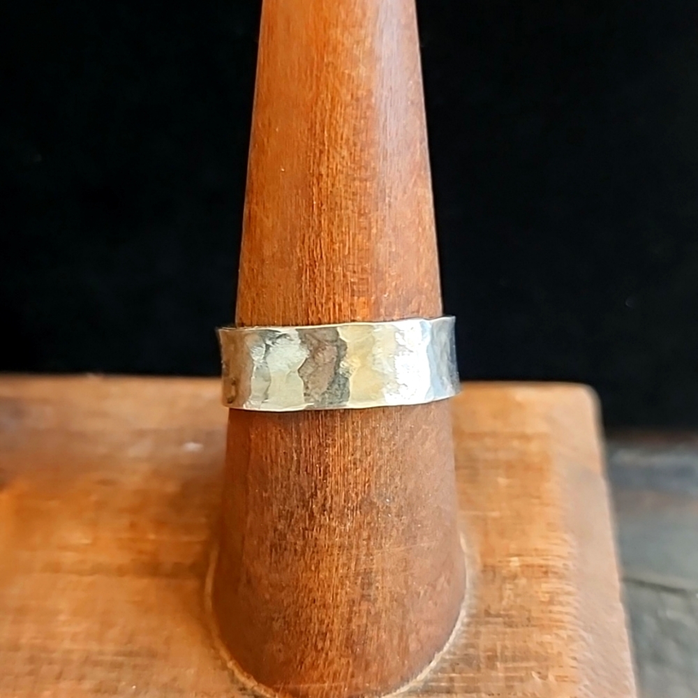 Handmade Hammered Sterling Silver Band